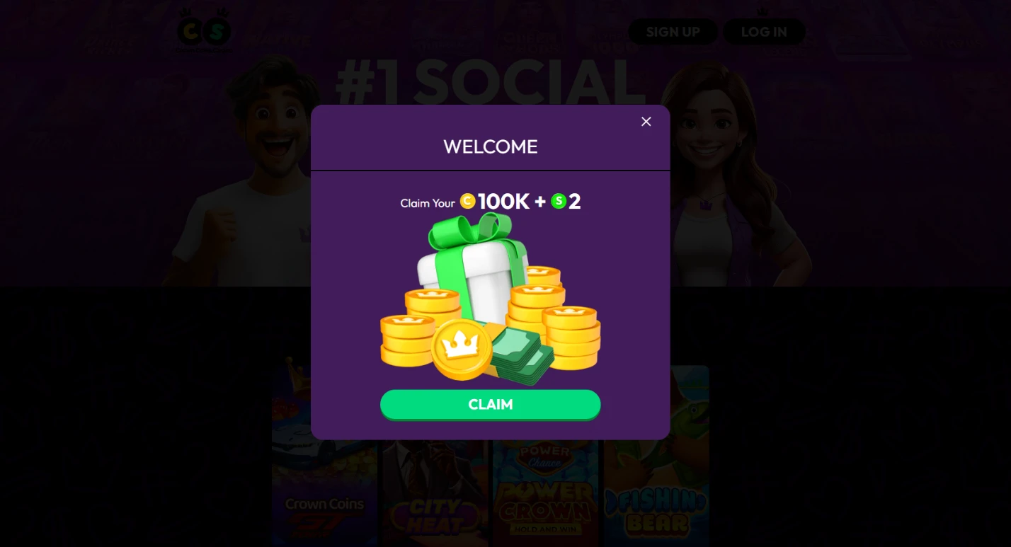 Crown Coins welcome bonus