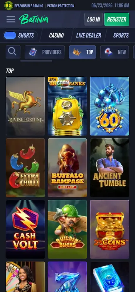 Betinia app image 2