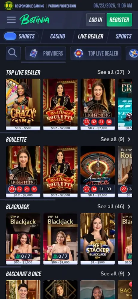 Betinia app image 3