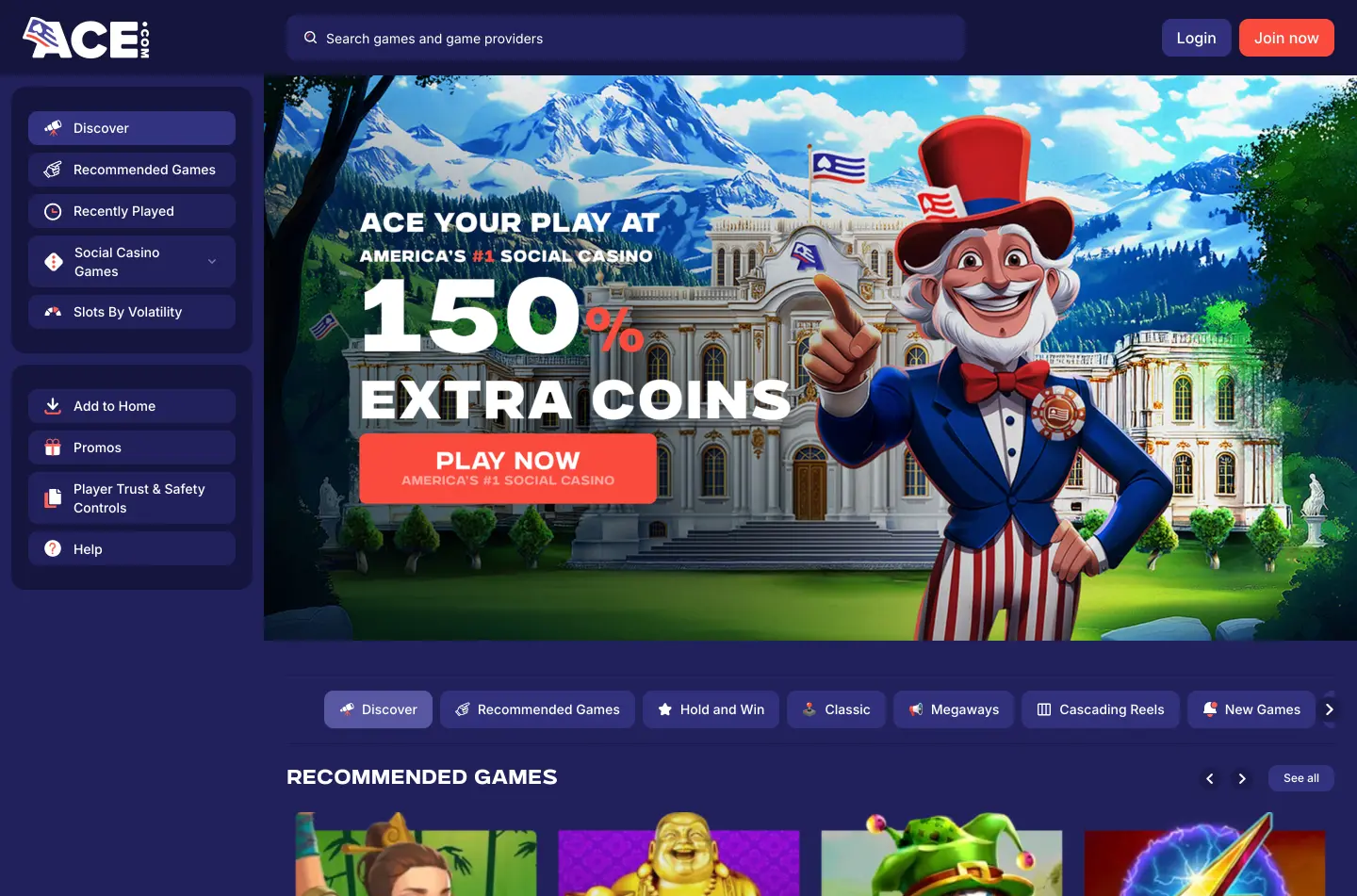 Ace.com Casino screenshot 1