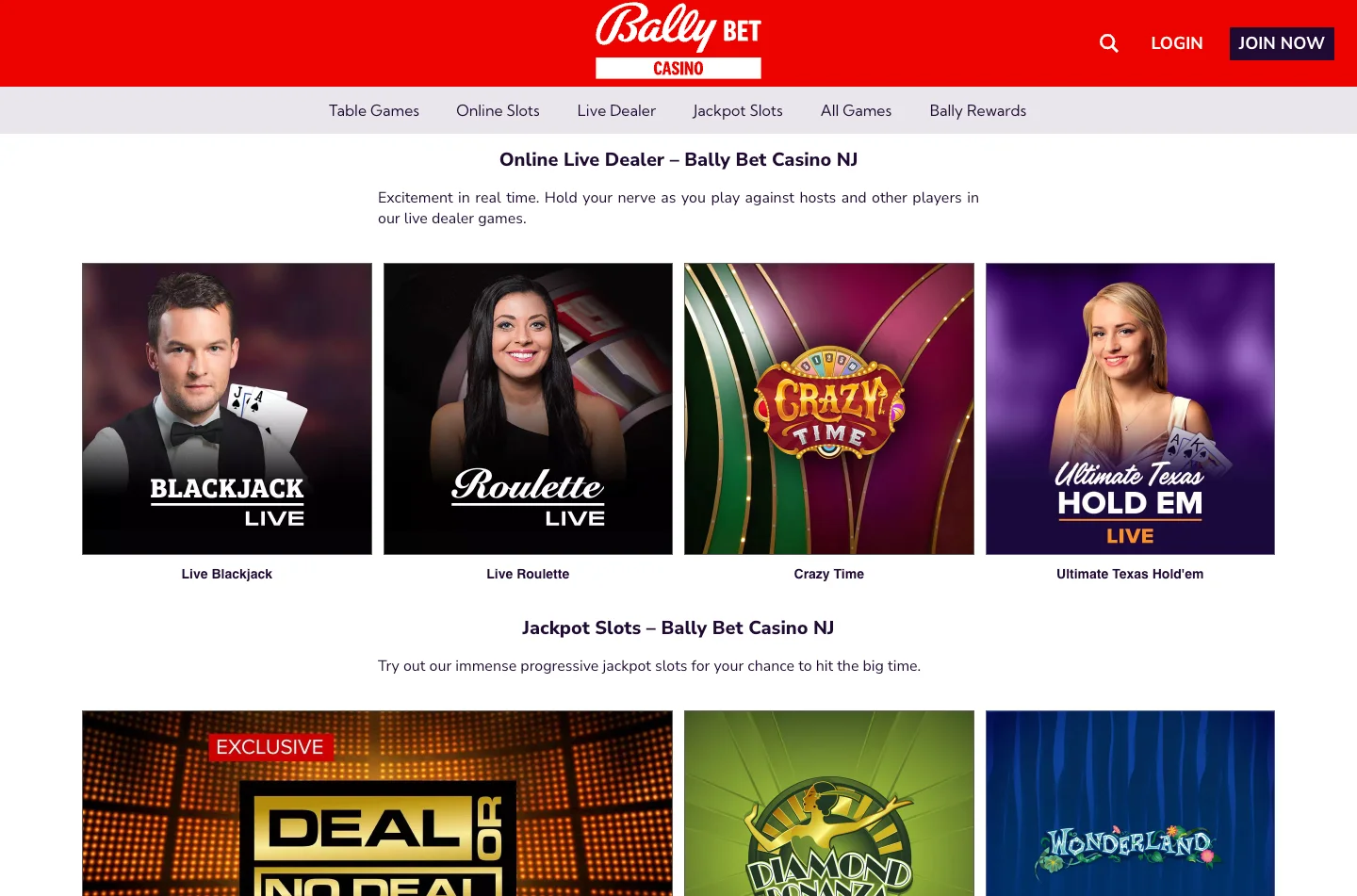 Bally Bet Casino screenshot 1