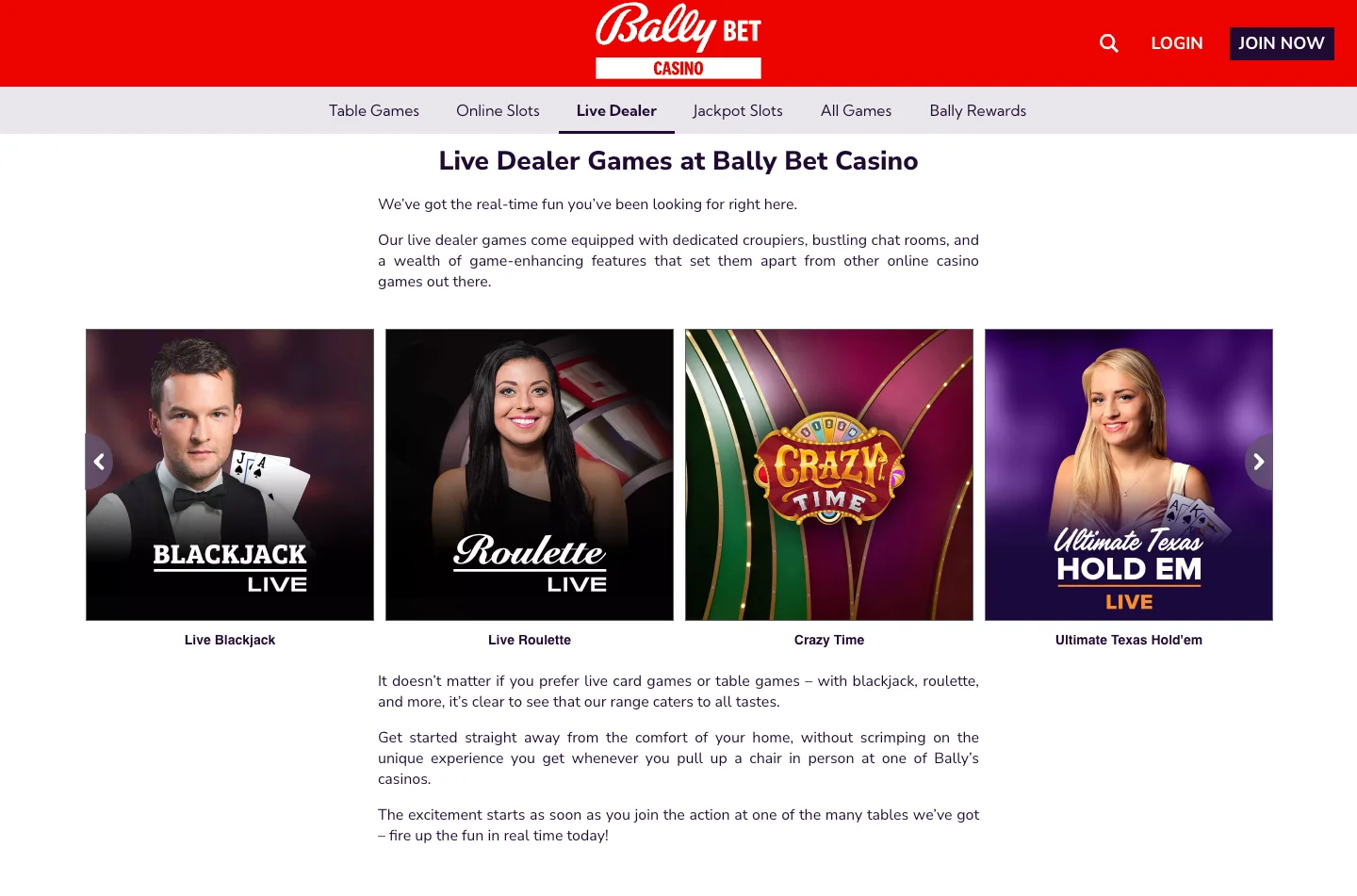 Bally Bet Casino screenshot 4
