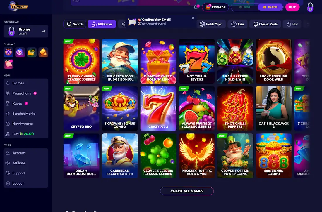 Funrize Casino screenshot 1