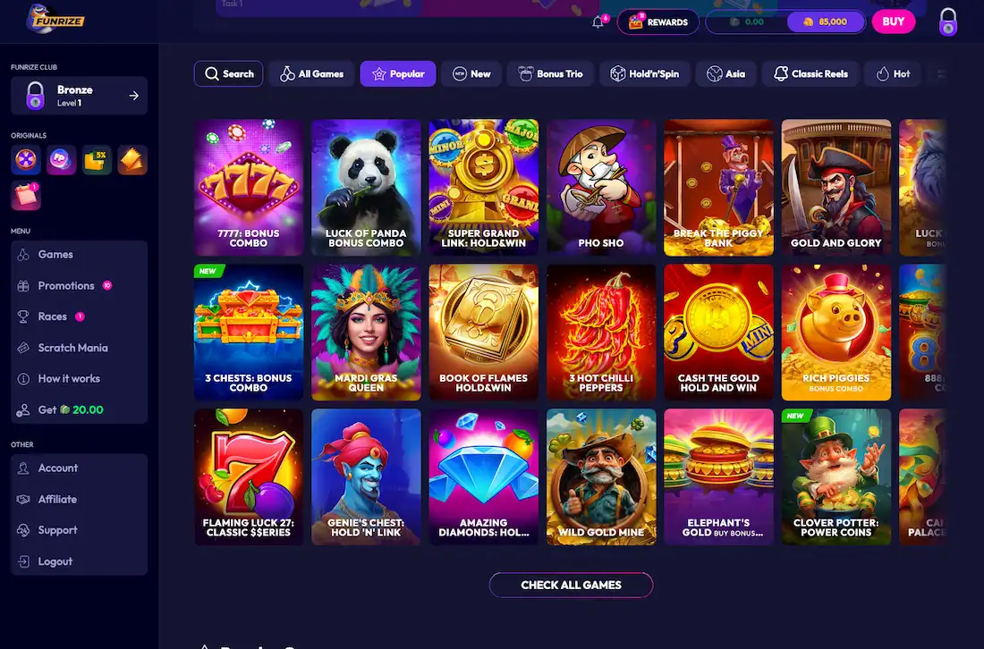 Funrize Casino screenshot 2