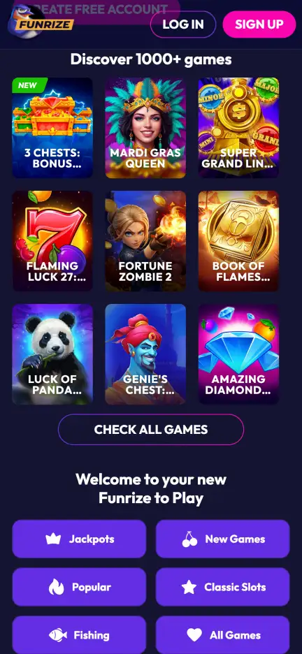 Funrize Casino screenshot 1