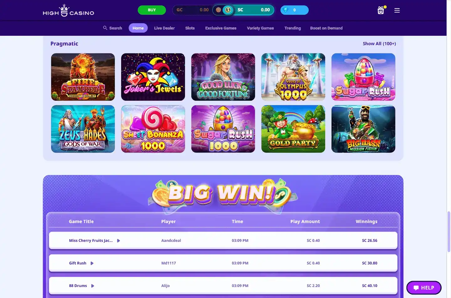 High 5 Casino screenshot 2