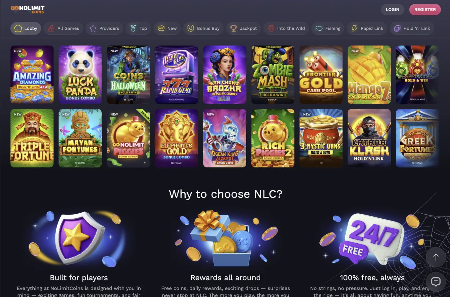 NoLimitCoins Casino screenshot 2