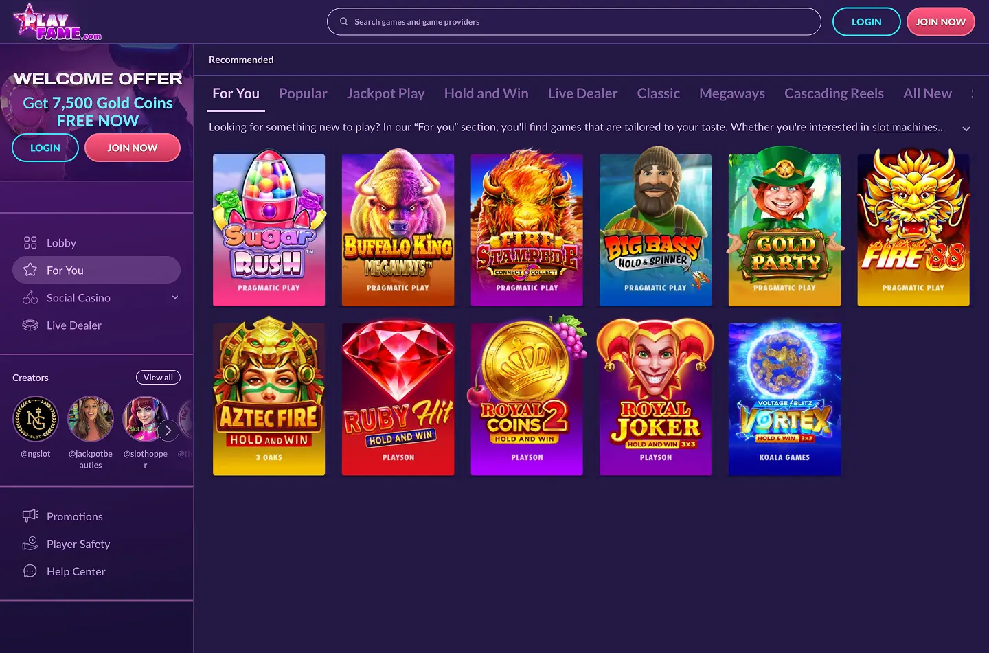 PlayFame Casino screenshot 6